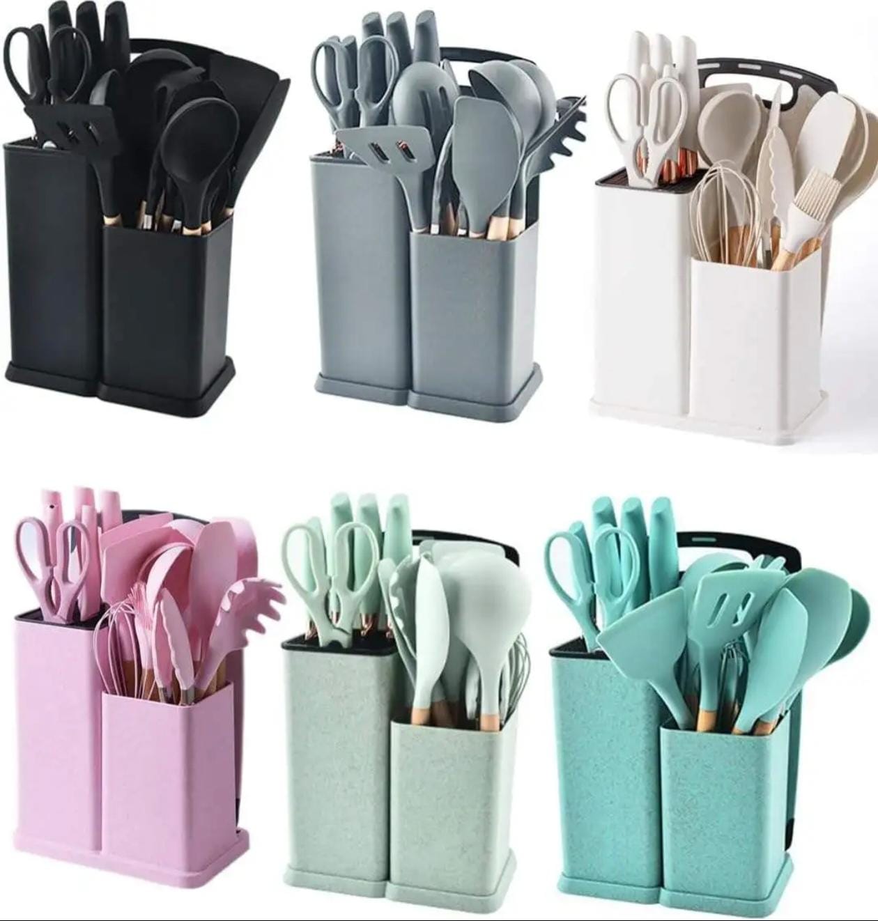 19pcs Silicone Cultery set