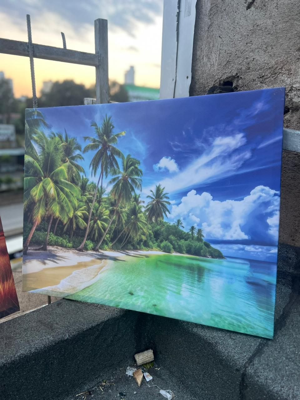 Tropical Paradise Escape Canvas Wall Art – Serene Coastal Landscape Statement Piece