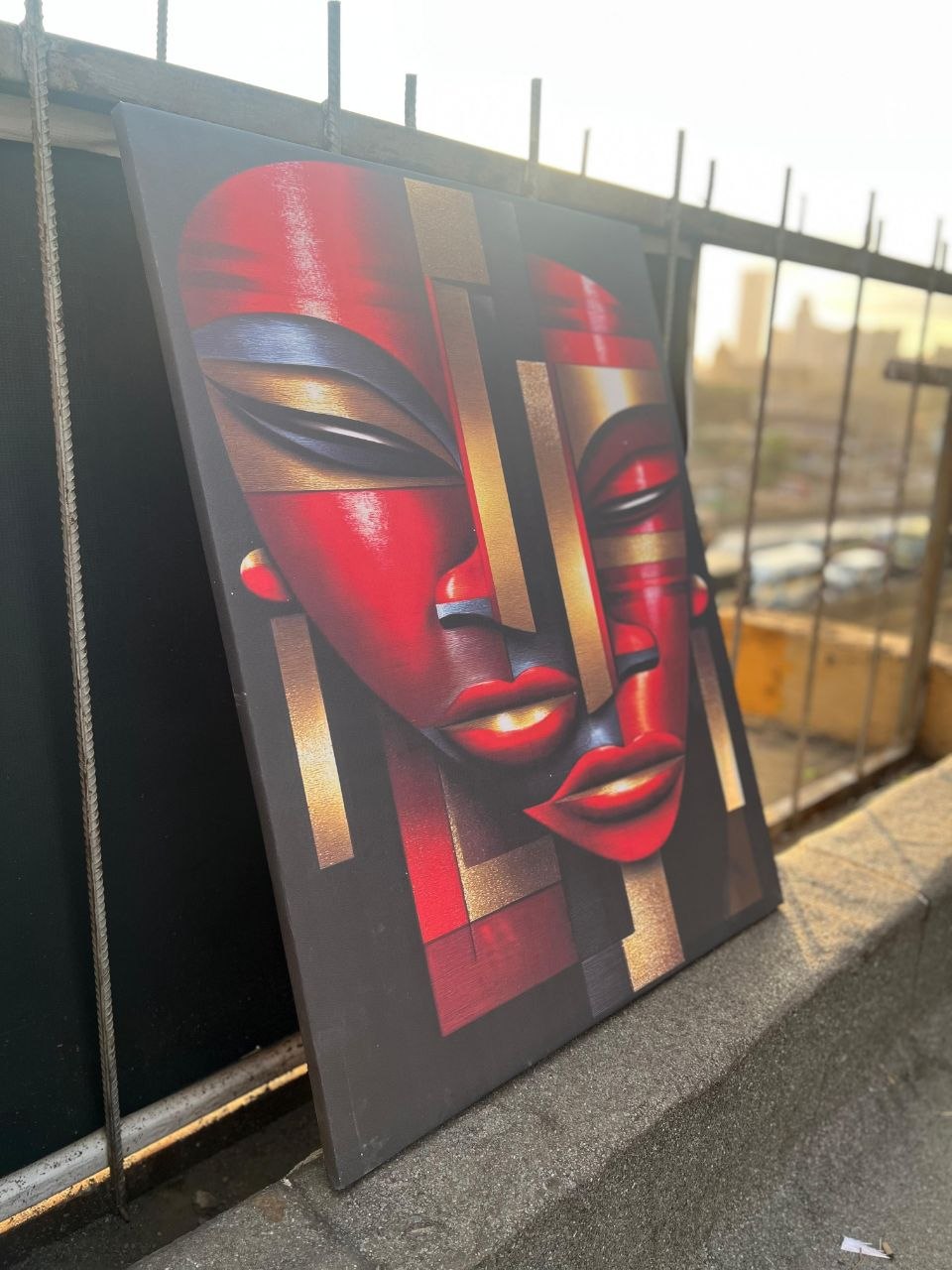 Bold Afrocentric Abstract Canvas Wall Art – Expressive Heritage Culture Statement Piece