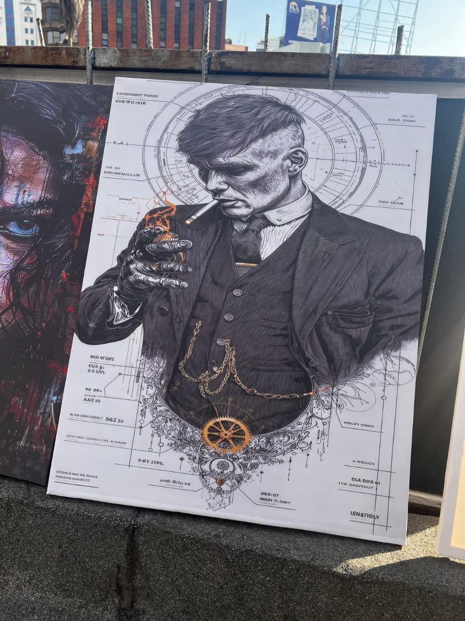 Vintage Steampunk Tommy Shelby Blueprint Poster – Gritty Urban Culture Wall Decor