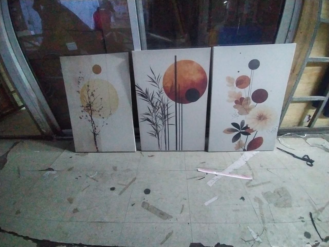 Minimalist Japandi Botanical Canvas Wall Art – 3-Piece Triptych Statement Set